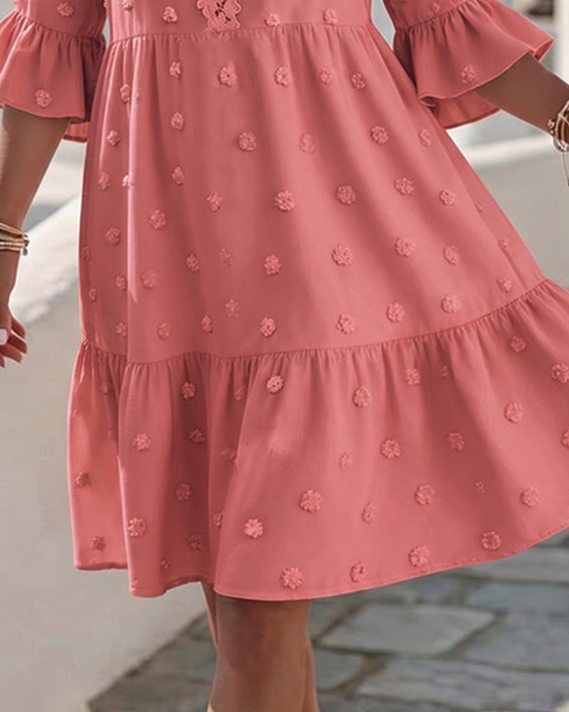 V-Neck Lace Patchwork