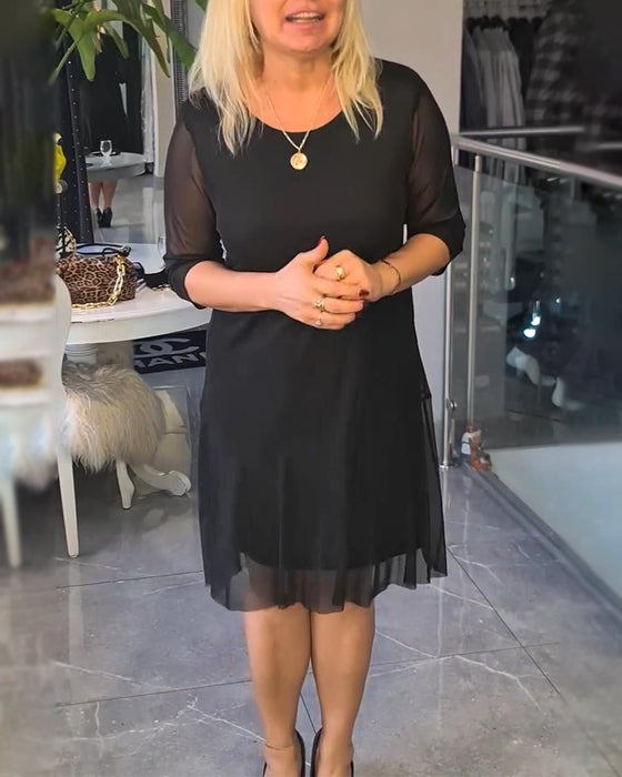 Genomskinlig Och Modig Enfärgad Klänning