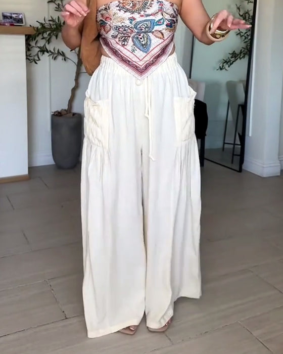 Byxor Dragsko Veckad Ficka Bred Ben