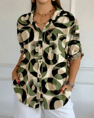 Skjorta Cirkeltryck Avslappnad Passform