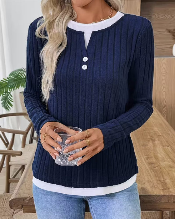 Topp Falsk Tvådelad Ribbad Brushed