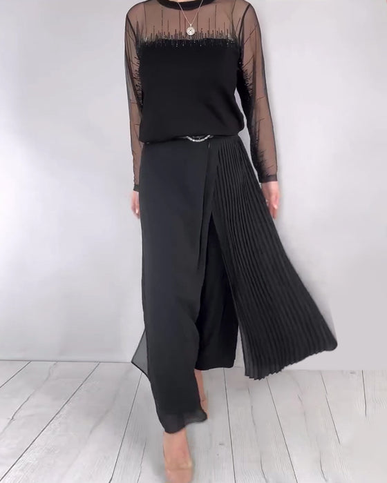 Långärmad Topp Med Rund Halsring