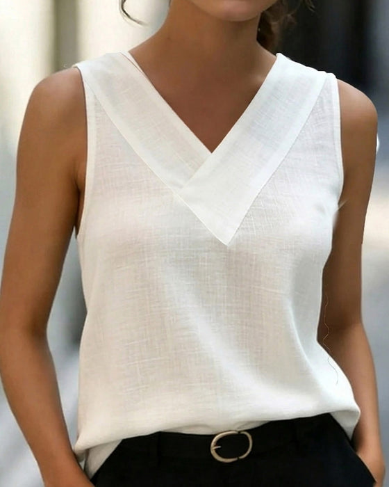 Tank Top Ärmlös V-Hals Kors