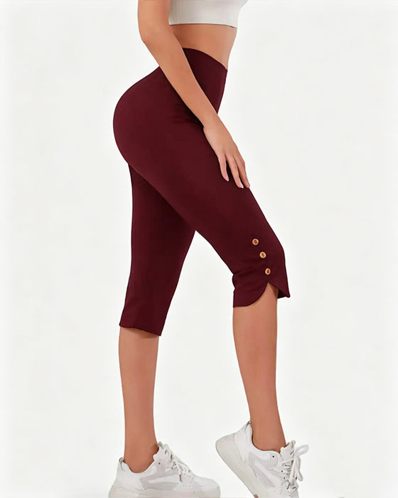 Leggings Enfärgad Slim-Fit Kapad