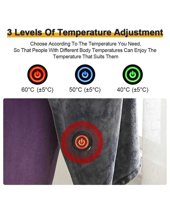 Filt USB Uppvärmd Flanell Sjal - Bärbar Justerbar Elektrisk