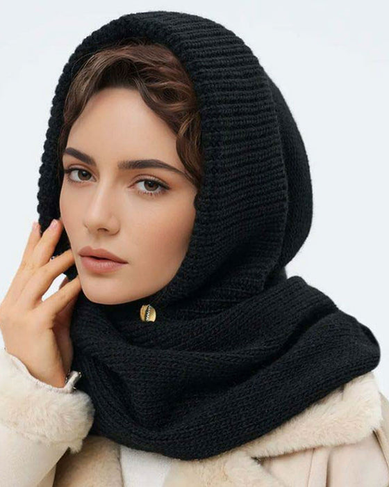 Grossist Enfärgad Stickad Huvscarf