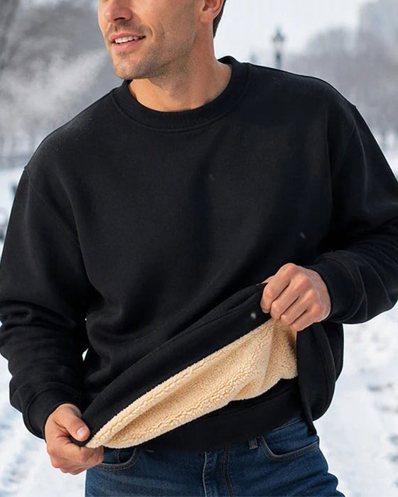 Sweatshirt Rundhalsad Solid Herr