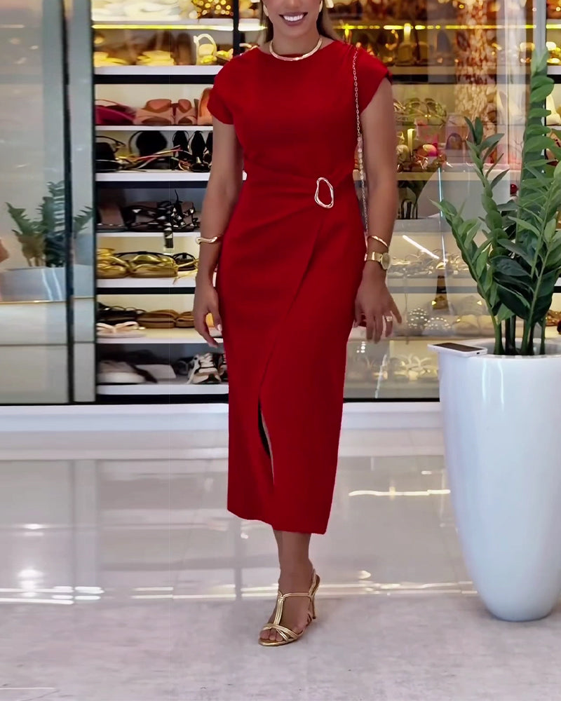 Klänning Elegant Åtsittande Midja Slits