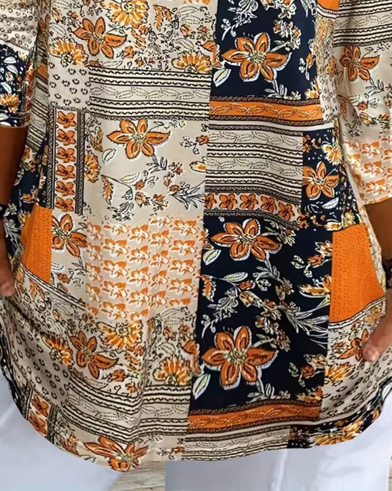 Topp Vintage Blommigt Tryck