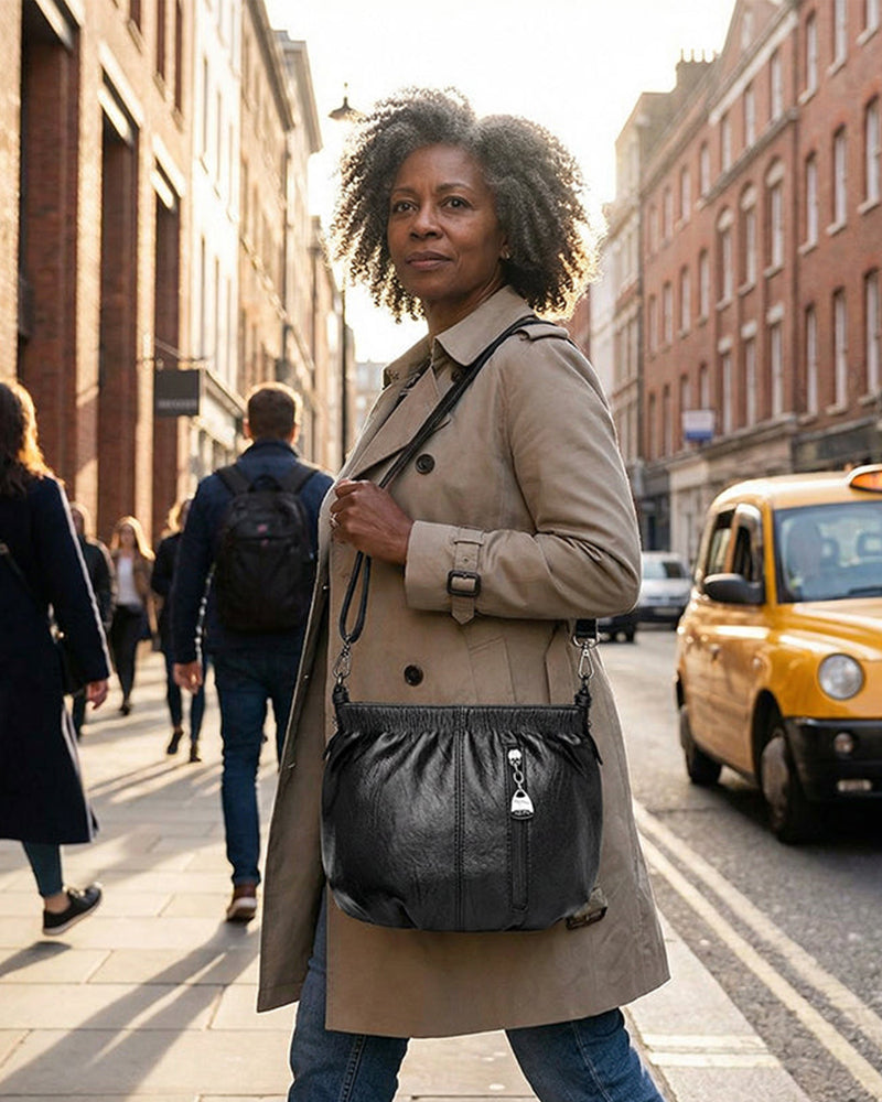 Handväska Casual Vikt Hink Mjuk Läder