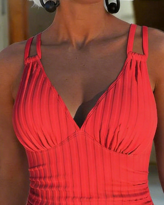 Rygglös Cutout Endelad Baddräkt