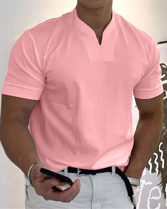 T-Shirt Herrar Gentlemans Business Kort Ärm Fitness