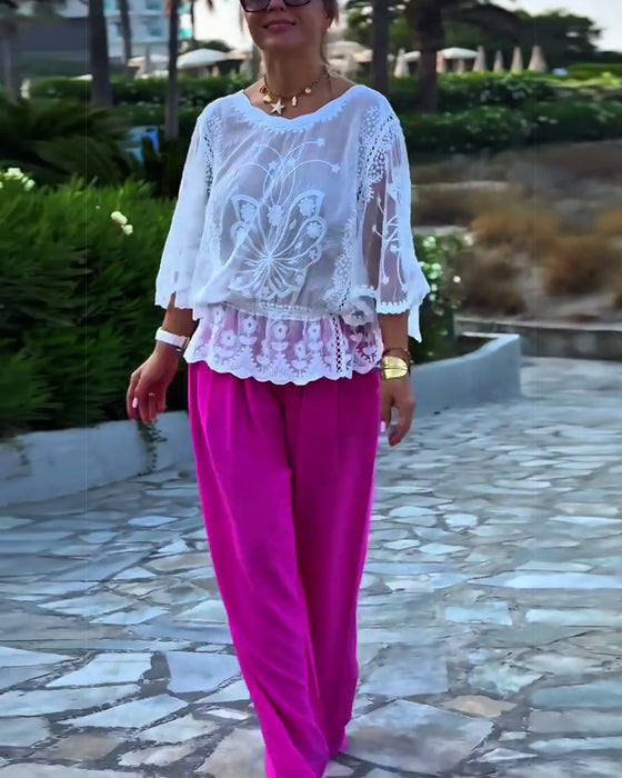 Blus Enfärgad Moderiktig