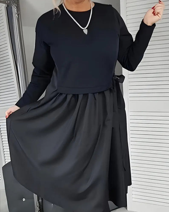 Klänning Stickad Lappverk Sidoknut