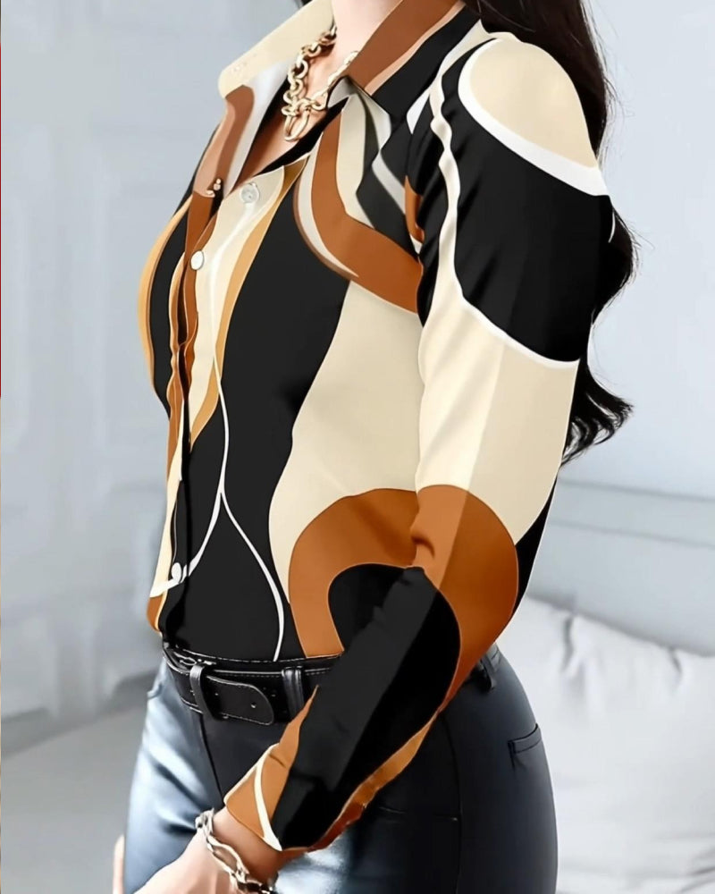 Skjorta Med Stilfull Geometrisk Krage