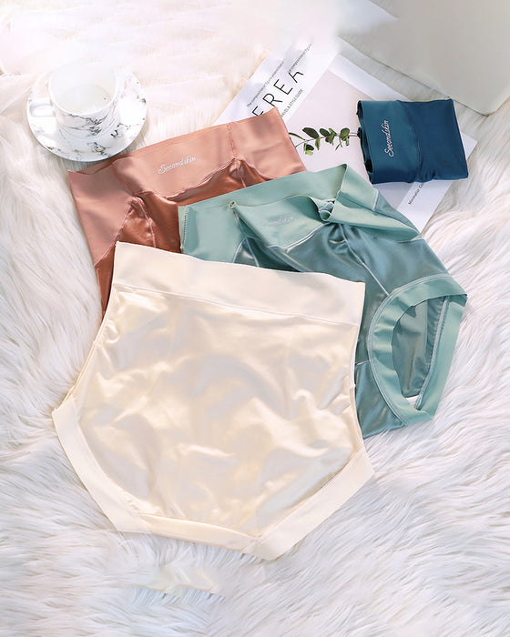 Kvinnors Höga Midja Is-Siden Satin Sömlösa Sexiga Trosor Med Lyft Och Magstöd