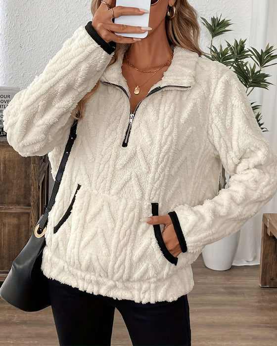 Sweatshirt Revers Framdragsknäpp Flosig