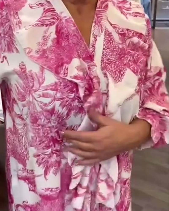 Milt tryckt volang blus