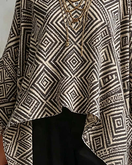 Blus Diamant Mönster Oregelbunden Casual