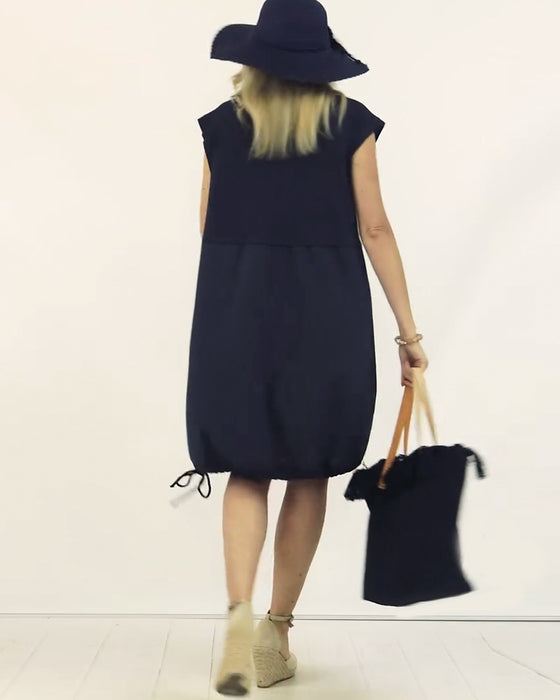 Klänning Rund Hals Ärmlös Tryckt