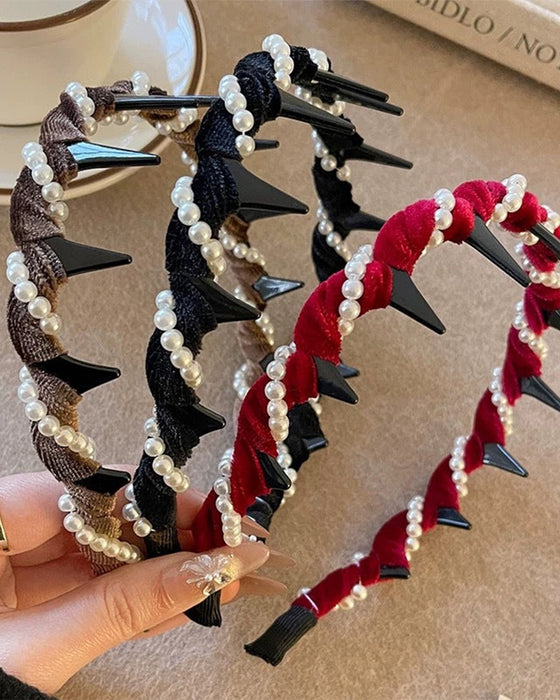 Hårband Vintage Högt Kranium Konstpärla