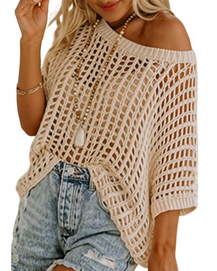 Fem Ärmligt Öppnet Väv Stranddekning