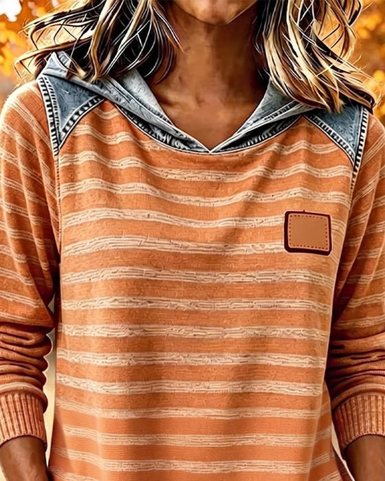 Hoodie Patchwork Rand Casual