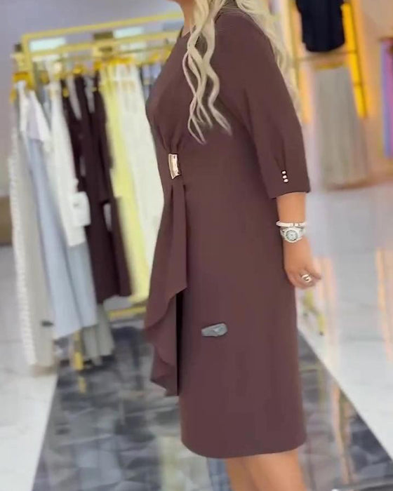 Klänning Plus Size Stilig Twist Knut