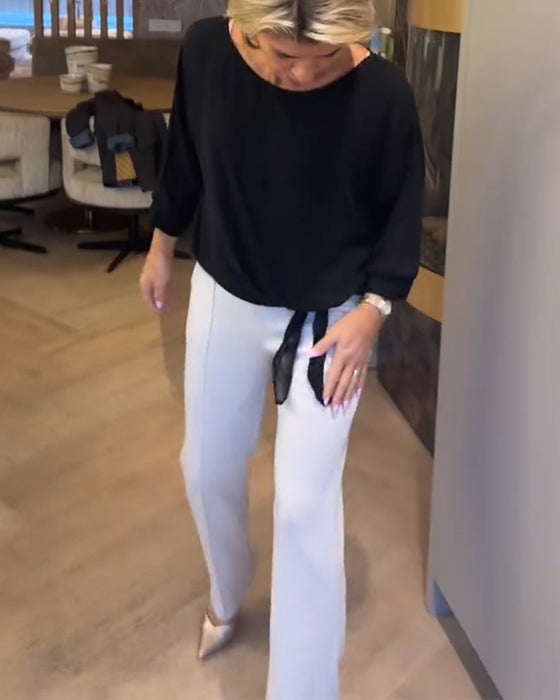 Blus Enkel Runt Hals Hel