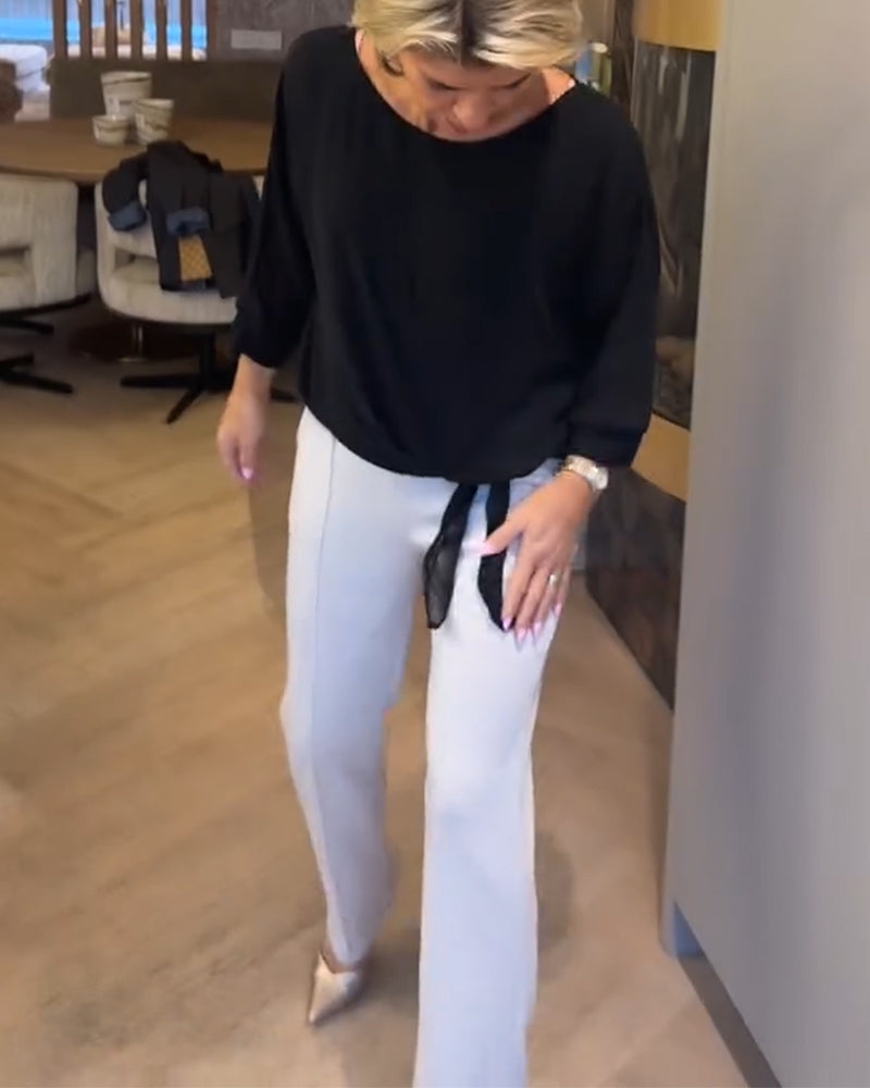 Blus Enkel Runt Hals Hel