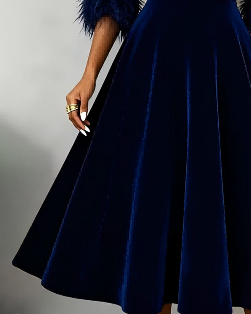 Klänning Rundi Hals Fleece Lappverk