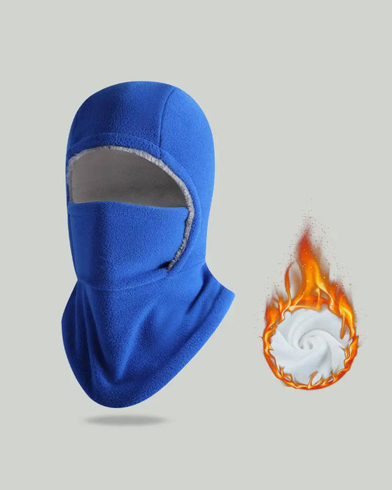 Vinter 2 I 1 Mössa Och Ansiktsmask Vindtät Tjock Fleecefoder För Utomhussport Svart