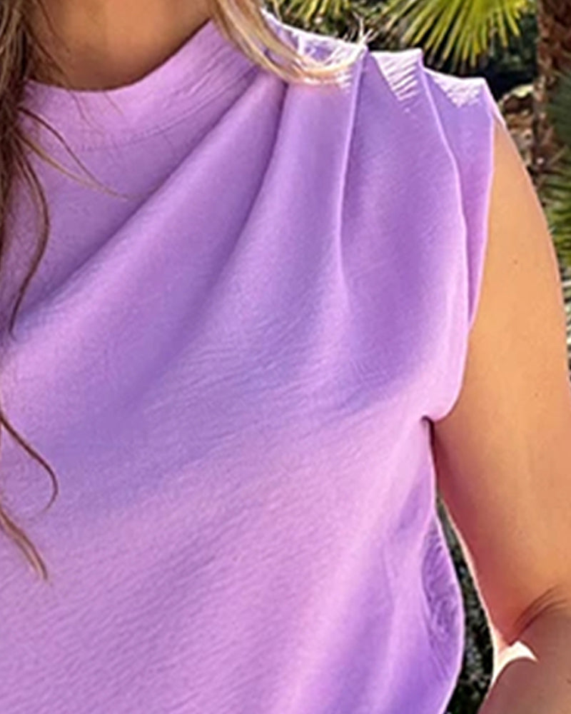 Ärmlös Topp Plisserad Chic