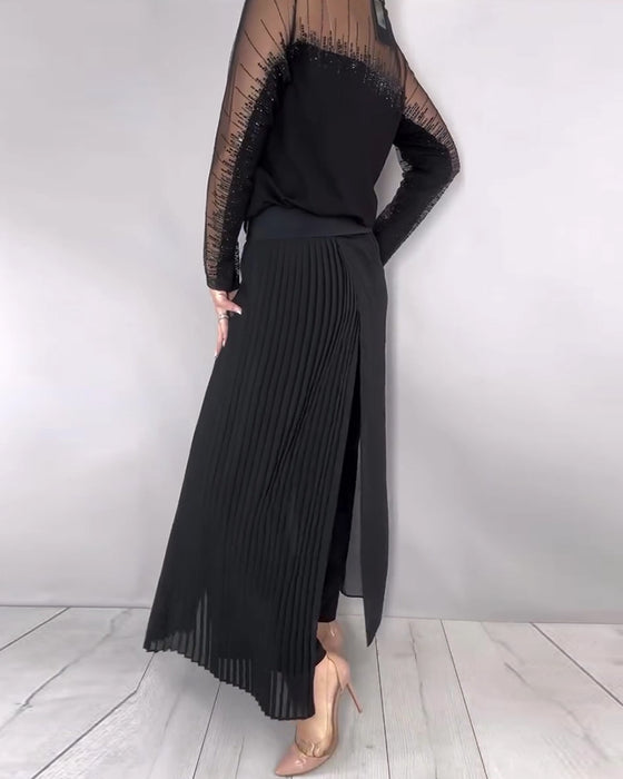 Långärmad Topp Med Rund Halsring