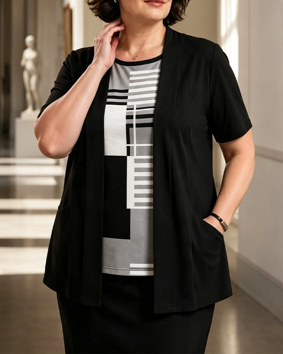 Blus Patchwork Falsk Tvådelad