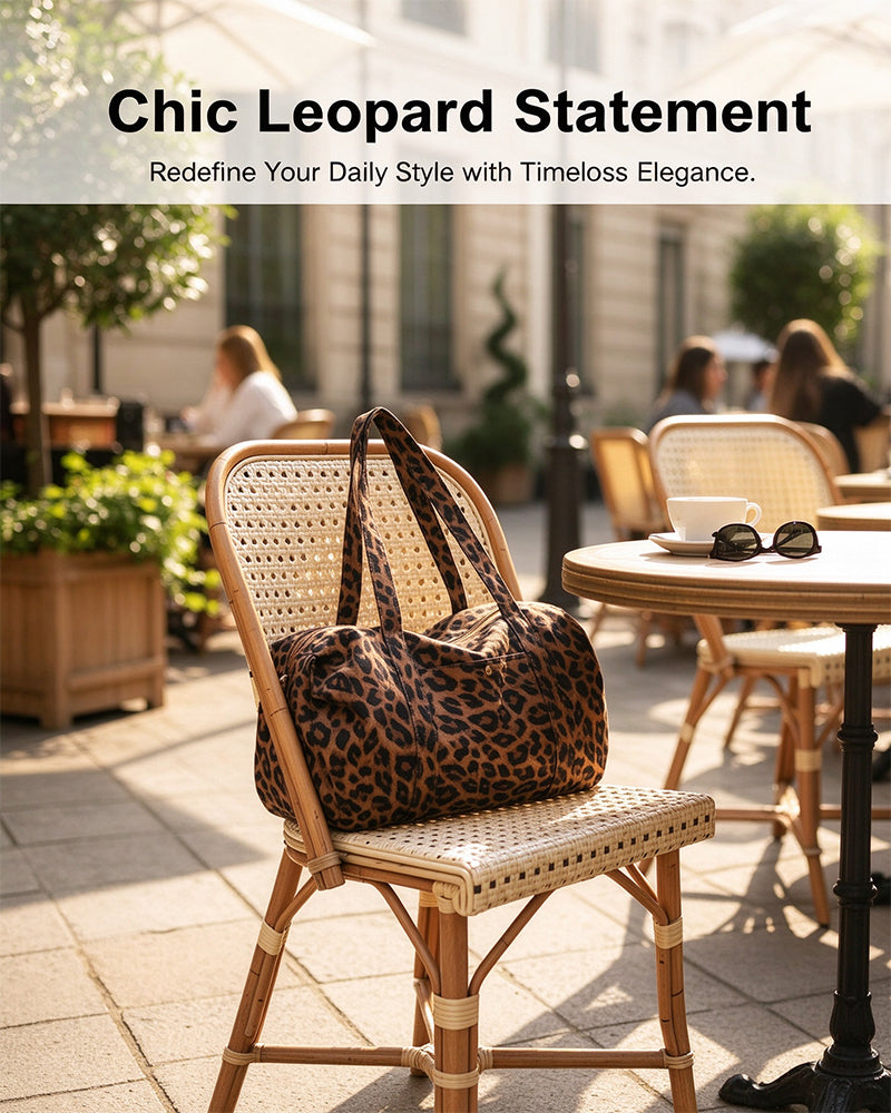 Väska Stor Kapacitet Leopard Tryck Tote