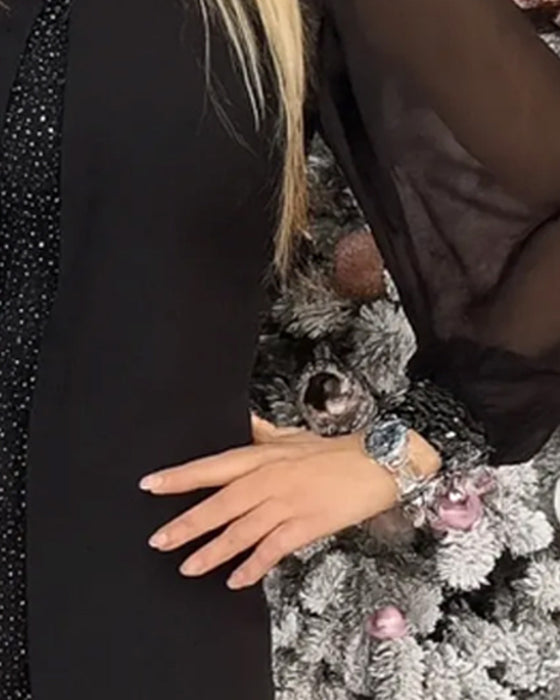 Klänning Faux Tvådelad Modern Rund Halsringning