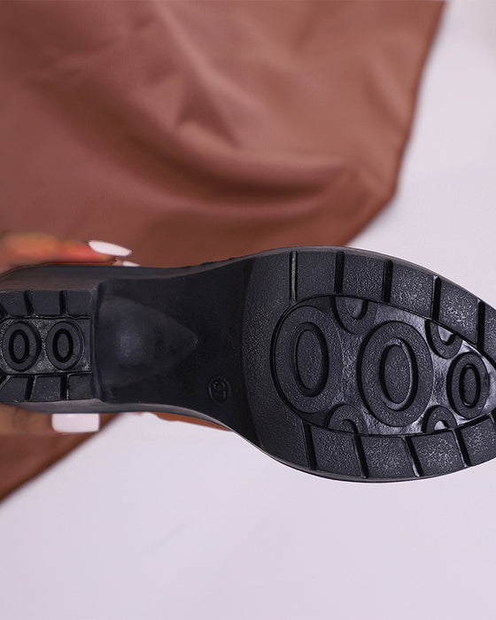 DamerS Tjocksulade Vristkängor Med Rinstensdekoration