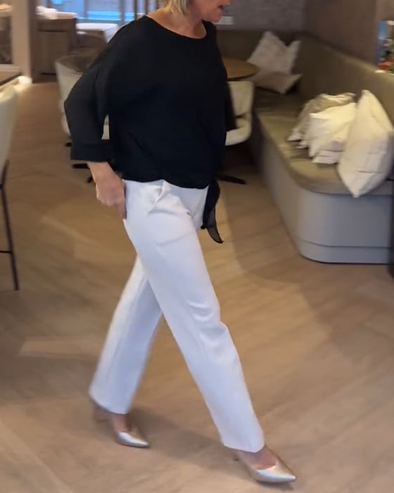 Blus Enkel Runt Hals Hel