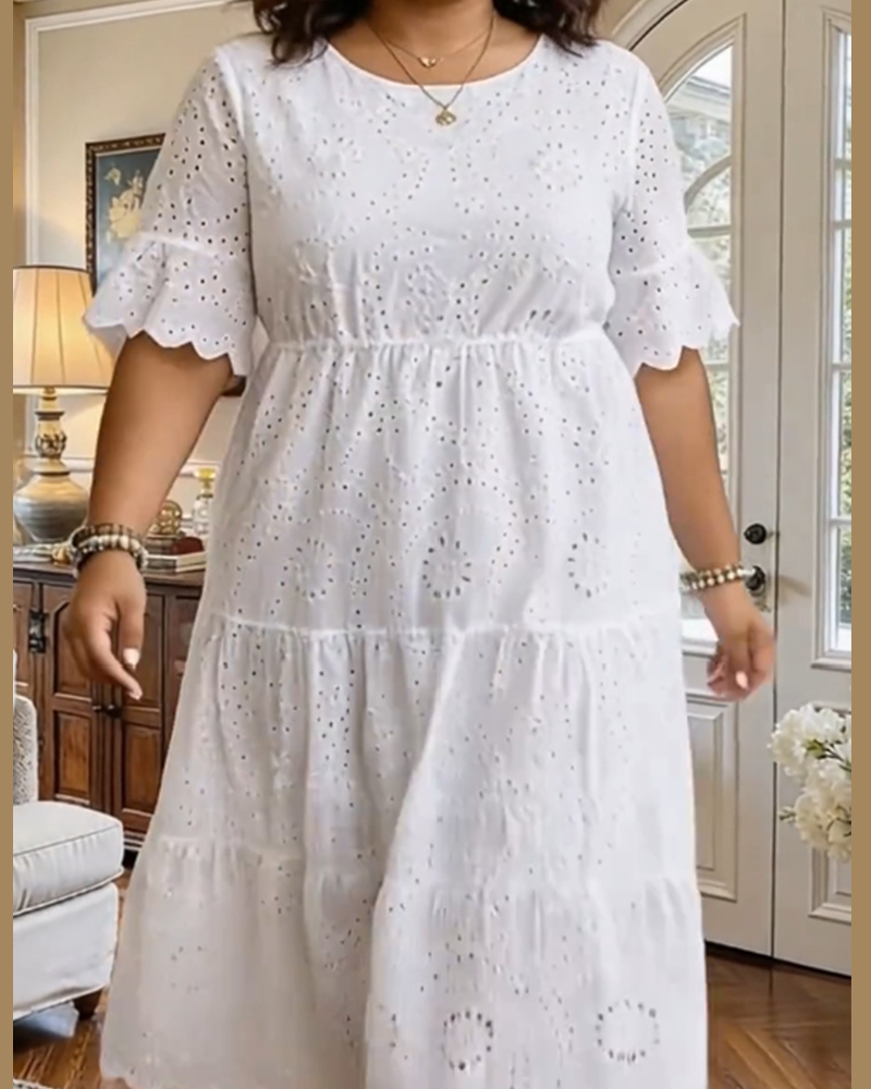 Klänning Fransk Stil Håltomning Elegant