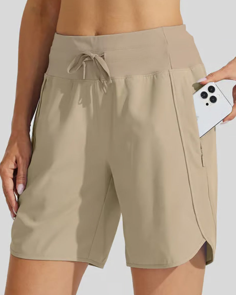 SHORTS PÅ MIDJEBAND, MAGEKONTROLL, ATLETISK STIL