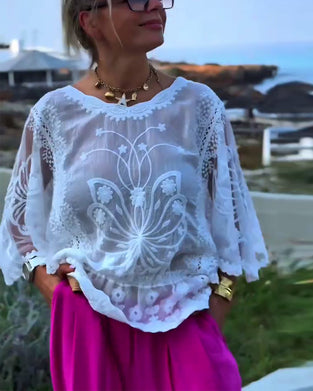 Blus Enfärgad Moderiktig