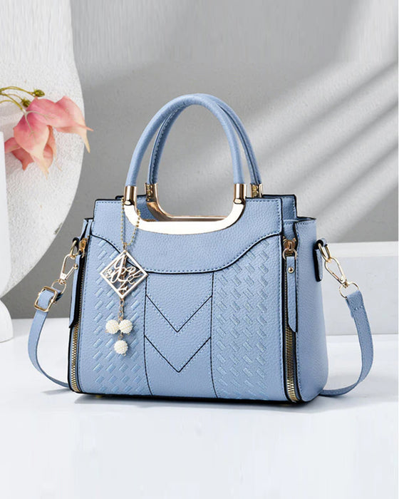 Väska Kvinna'S V-Stygn Topphandtag Satchel