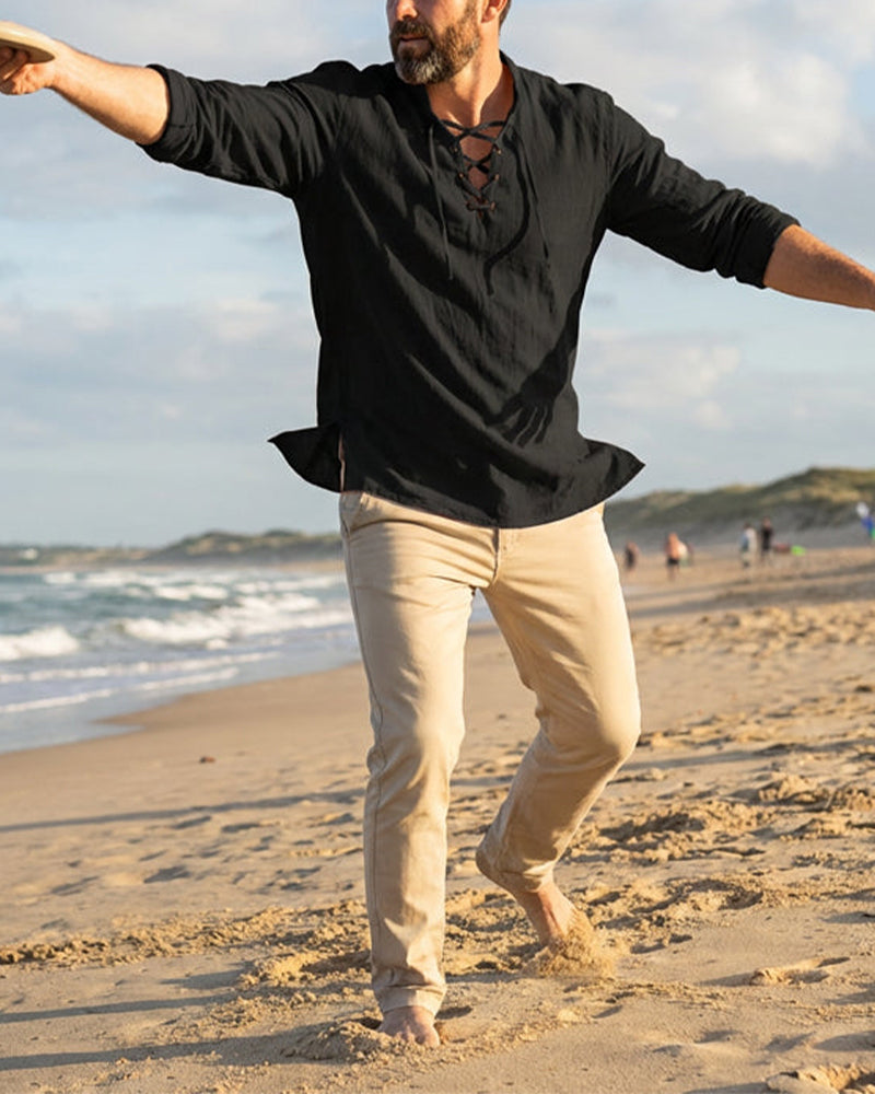 Skjorta Herr Ledig I Enfärgad – Klassisk, Bekväm & Mångsidig Att Kombinera 👔