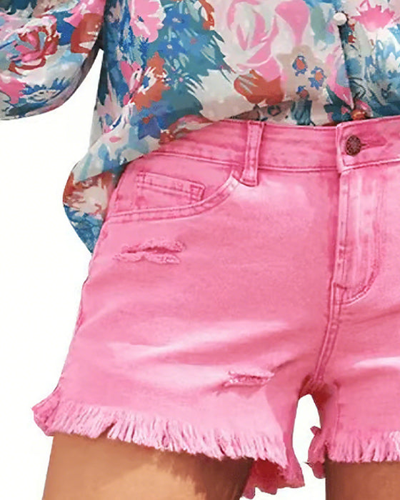 Shorts Rå Fåll Denim