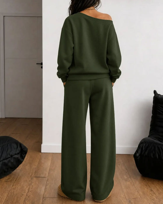 Set En Axel Ledig Sweatshirt Långa Byxor