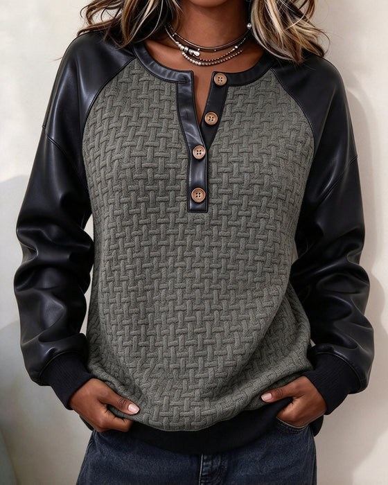 Topp Patchwork Raglanärm