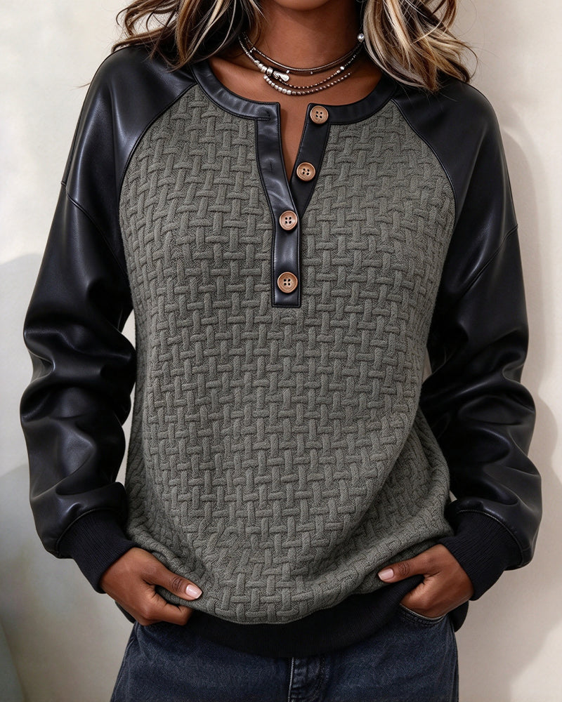 Topp Patchwork Raglanärm