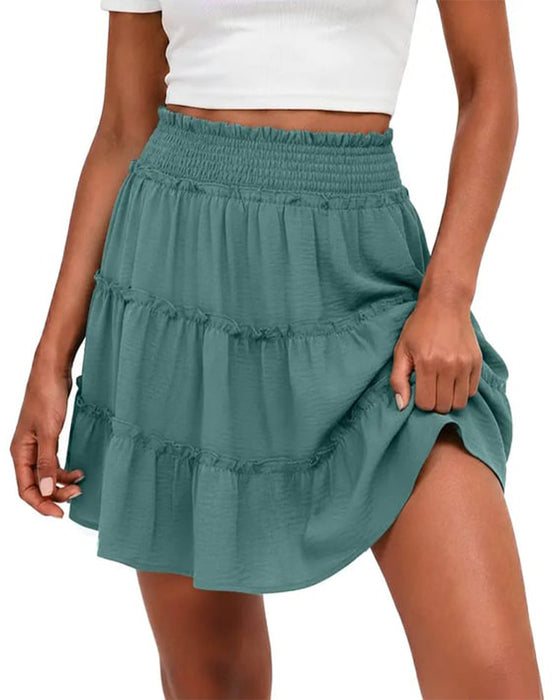 Nederdel Elastisk Midja Med Inbyggda Shorts
