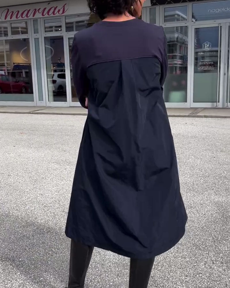 Klänning Rund Halsringning Lapparbete Modern